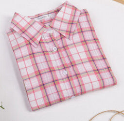 Fashion Women Blouses Long Sleeve Turn-down Collar Plaid Shirts Women Casual Cotton Shirt Style