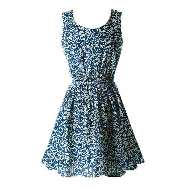 Women Chiffon Dress Sleeveless Sundress Beach Floral Tank Mini Dresses Vestido