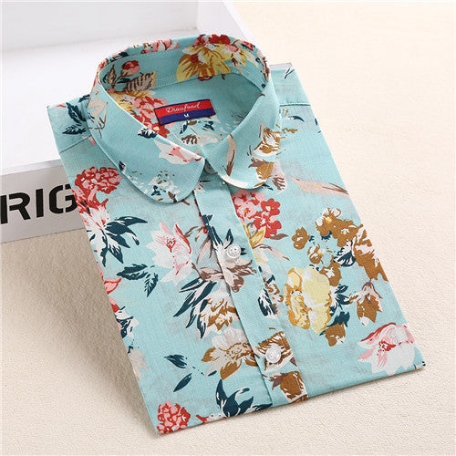 Online discount shop Australia - Floral Women Blouses Long Sleeve Shirt Cotton Women Shirts Cherry Casual Ladies Tops Animal Print Blouse Plus Size 5XL