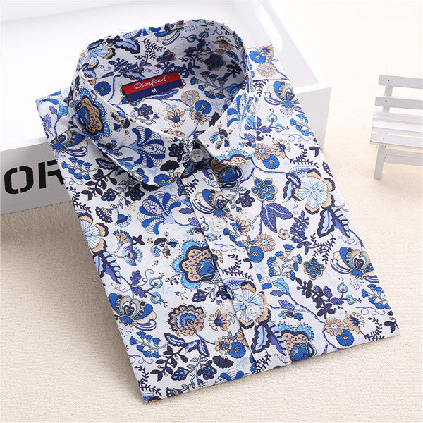 Online discount shop Australia - Floral Women Blouses Long Sleeve Shirt Cotton Women Shirts Cherry Casual Ladies Tops Animal Print Blouse Plus Size 5XL