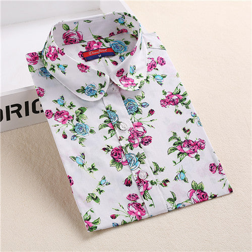 Online discount shop Australia - Floral Women Blouses Long Sleeve Shirt Cotton Women Shirts Cherry Casual Ladies Tops Animal Print Blouse Plus Size 5XL