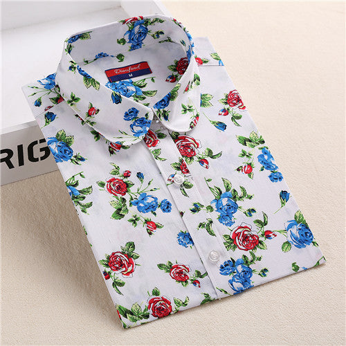 Online discount shop Australia - Floral Women Blouses Long Sleeve Shirt Cotton Women Shirts Cherry Casual Ladies Tops Animal Print Blouse Plus Size 5XL