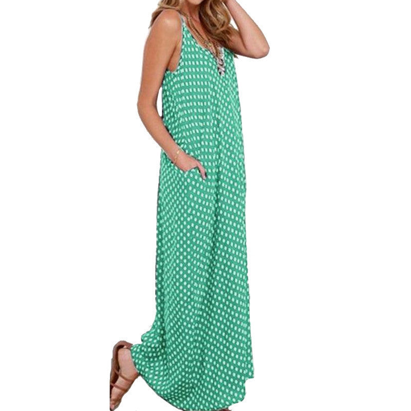 Online discount shop Australia - Dress Fashion Women Strapless Polka Dot Casual Loose Long Maxi Dress Sexy Beachwear Cotton Vestidos Plus Size