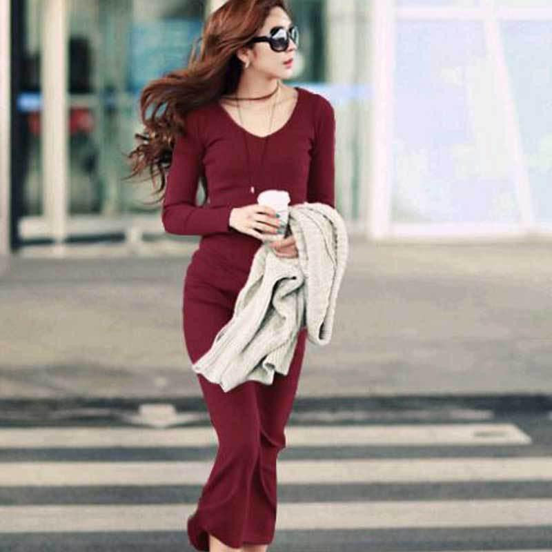 Women Elegant Dress Fashion Basic Women Clothing Plus Size S-5XL