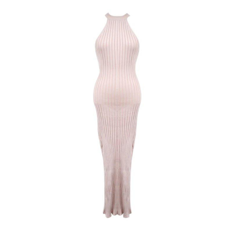 Women Long knitting Dress Slim Bodycon Dresses Elastic Skinny Split Dress Vestidos