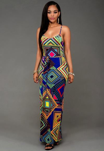 Women Summer Maxi Dress Long Robe Vintage Bodycon Party Dresses Sundress Dashiki Boho Backless Bandage Dress