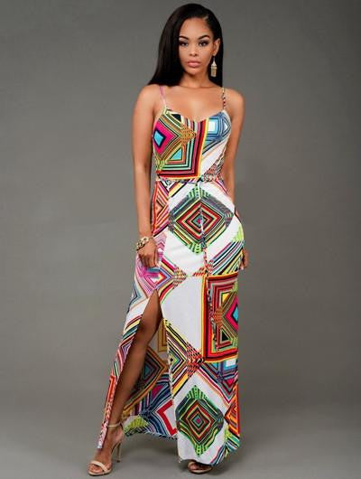 Women Summer Maxi Dress Long Robe Vintage Bodycon Party Dresses Sundress Dashiki Boho Backless Bandage Dress