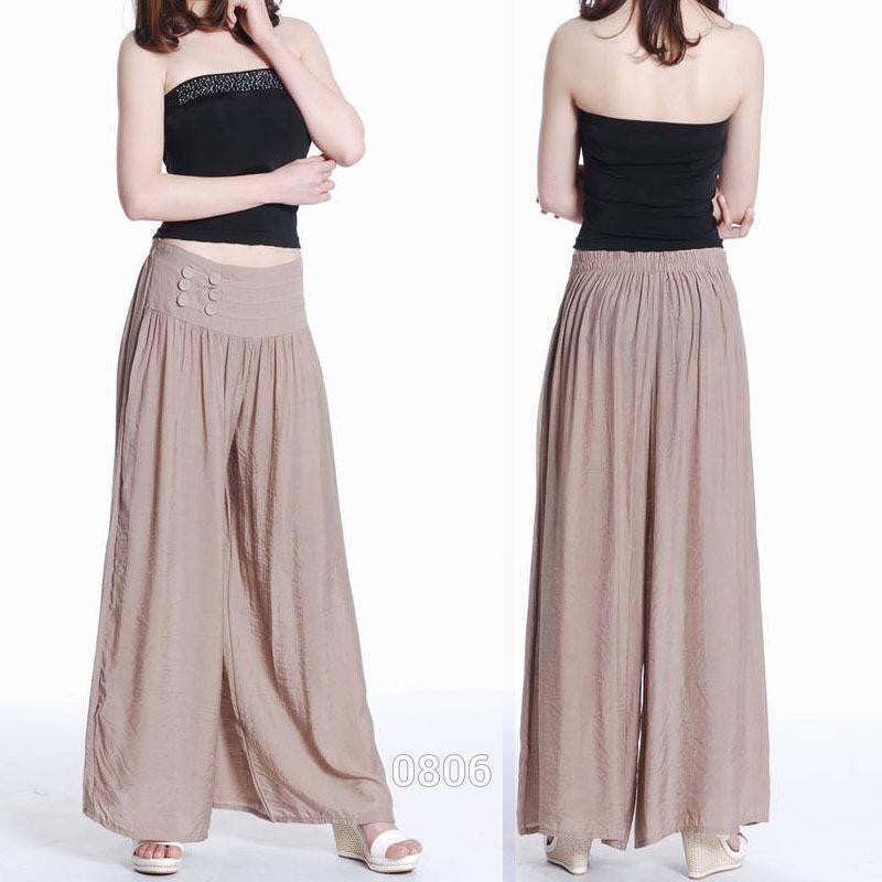 Women Loose Culottes Elastic Waist Dance Pant Sweat Pants Trouser