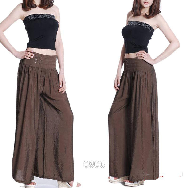 Women Loose Culottes Elastic Waist Dance Pant Sweat Pants Trouser