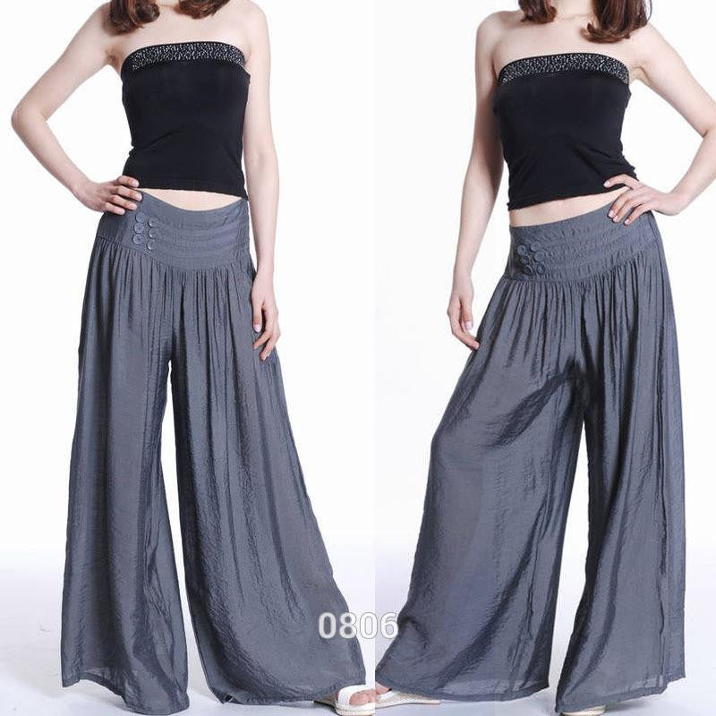 Women Loose Culottes Elastic Waist Dance Pant Sweat Pants Trouser