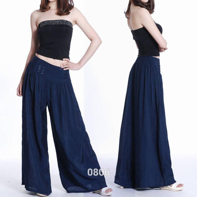 Women Loose Culottes Elastic Waist Dance Pant Sweat Pants Trouser