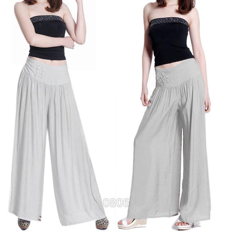 Women Loose Culottes Elastic Waist Dance Pant Sweat Pants Trouser