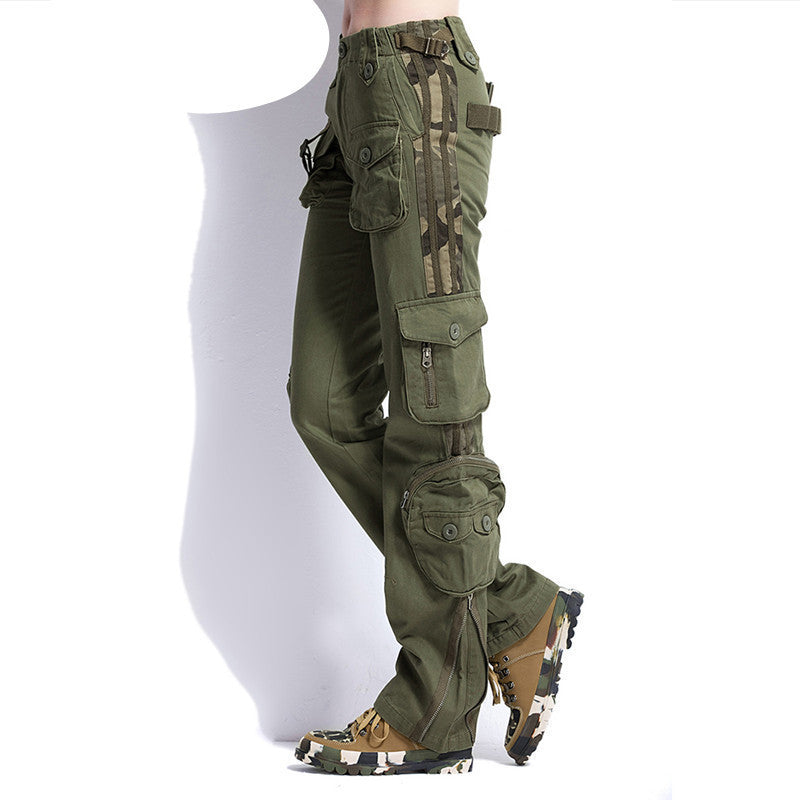 Online discount shop Australia - Large Size Cargo Pants Women Military Clothing Tactical Pants Multi-Pocket Cotton Joggers Sweatpants Army Green TO7305-2