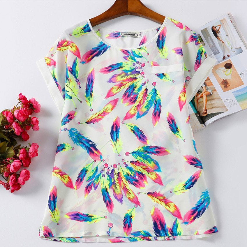 Print Tops Casual Clothes Summer Fashion t Shirt Women Tops Tee-Dollar Bargains Online Shopping Australia