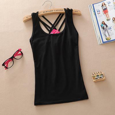 Online discount shop Australia - Fashion Casual  Women Basic Cotton Sleeveless Tank Tops Vest Tops Candy Color Vest Tank Tops