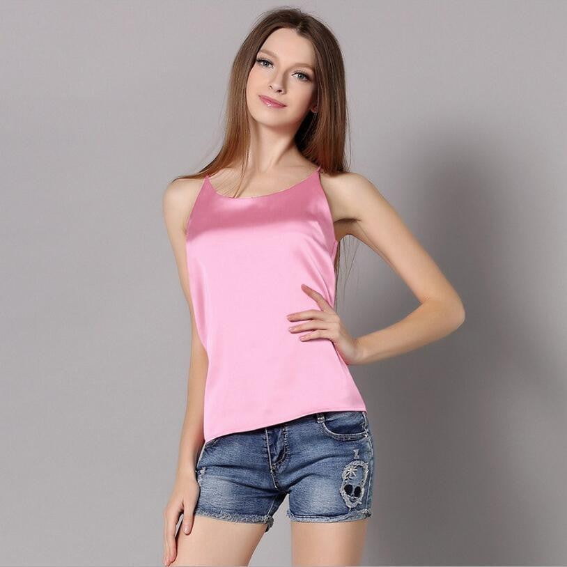 Silk Crop top Vest Camisole Sling Gilet Sling Women Pajamas Sleeveless Tank Tops