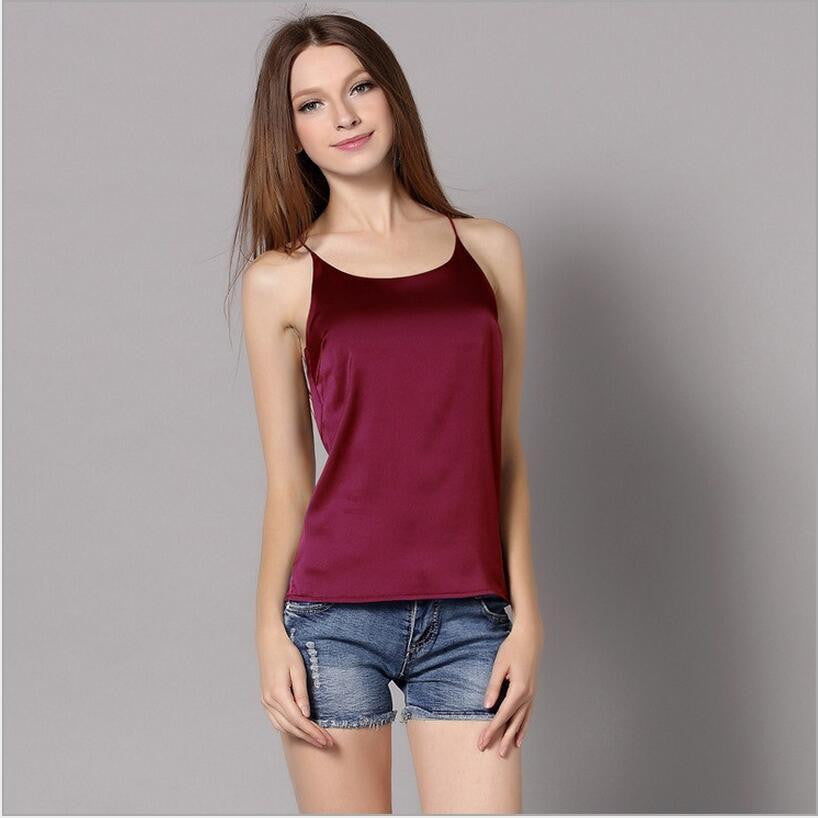 Silk Crop top Vest Camisole Sling Gilet Sling Women Pajamas Sleeveless Tank Tops