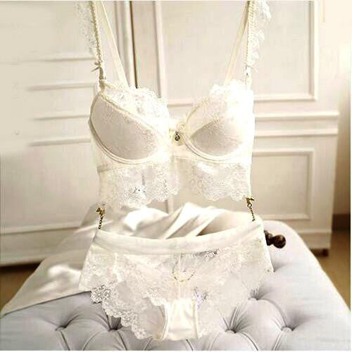 Women sexy Lace Bra Set Push Up Bra Lingerie girls Lace Underwear bra Plus size Adjustable Bra And Panties Set