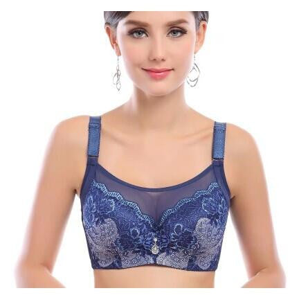 Underwear Woman Push up Bra set flowers sexy lace bra big Large Size 44 C D Cup plus size bras for women