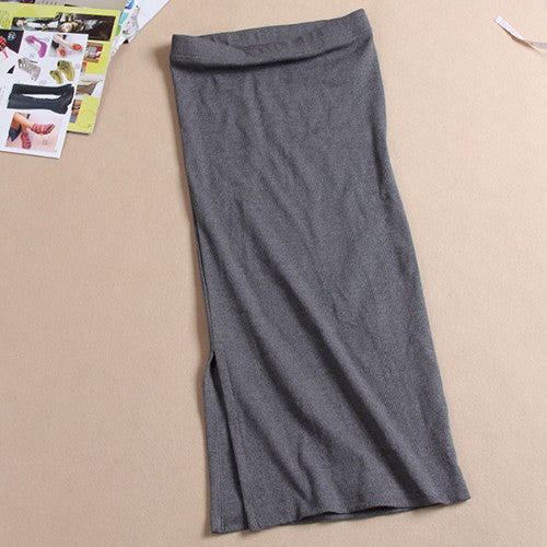 Online discount shop Australia - Long Skirt Fashion Sexy Solid Color Cotton Skirts Womens Maxi Skirt High Waist Elasticity Pencil Skirt