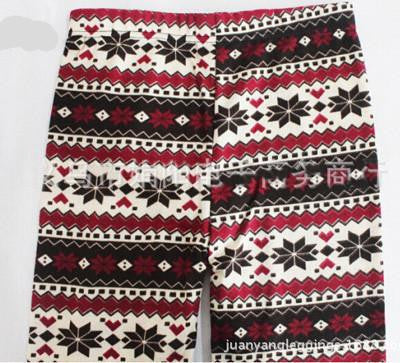 Thickening warm Leggings women pants loose Snowflake Christmas deer flower women leggings