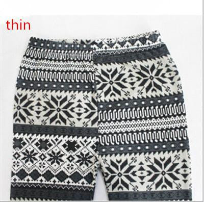 Thickening warm Leggings women pants loose Snowflake Christmas deer flower women leggings