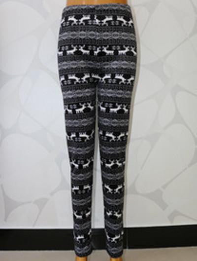 Thickening warm Leggings women pants loose Snowflake Christmas deer flower women leggings