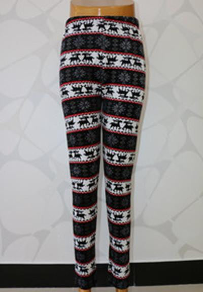 Thickening warm Leggings women pants loose Snowflake Christmas deer flower women leggings