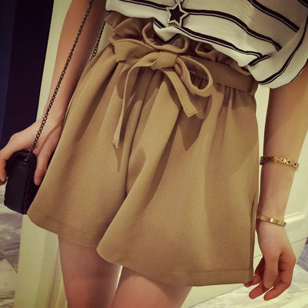 Fashion Women Lady Shorts Casual Bow Shorts High Waist Short Beach