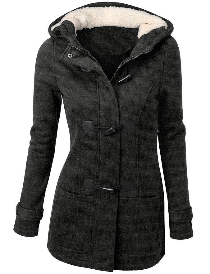 Online discount shop Australia - Jacket Women Hooded Coat Fashion  Women Parka Horn Button Coats Abrigos Y Chaquetas