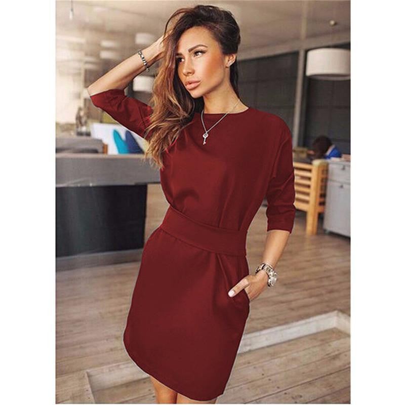 Women's Casual Half Sleeve Autumn Dress Bodycon Dress Ukraine Plus Size Clothes Evening Party Mini Dresses