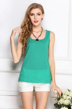 Online discount shop Australia - Fashion  Style Women Clothes Fitness Tank Top Cropped Chiffon Sleeveless Causal T Shirt Women Vest Crop Tops 16 color