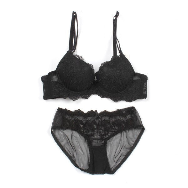 Womens Set Embroidery Lace Lingerie Underwear Push-Up Bra Underwire