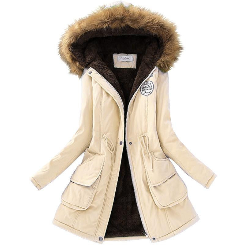 Warm Jacket Women Fashion Women's Fur Collar Coats Jackets for Lady Long Slim Down Parka Hoodies Plus Size