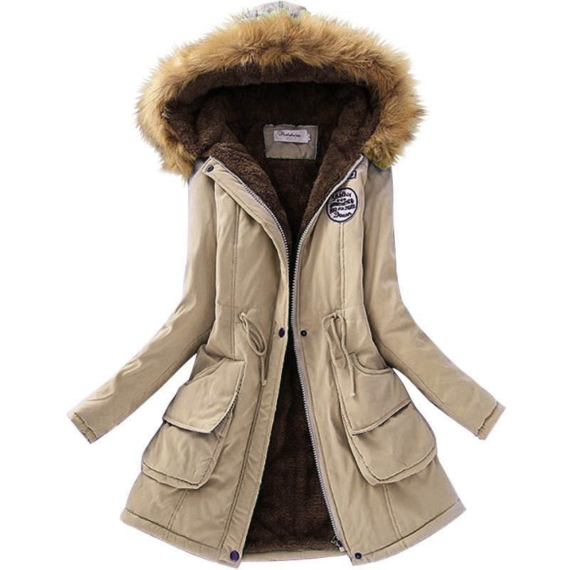 Warm Jacket Women Fashion Women's Fur Collar Coats Jackets for Lady Long Slim Down Parka Hoodies Plus Size