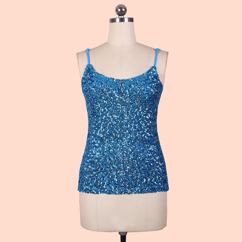 Online discount shop Australia - Europe Tank Tops  Womens party vest Europe sequined Paillette tank top