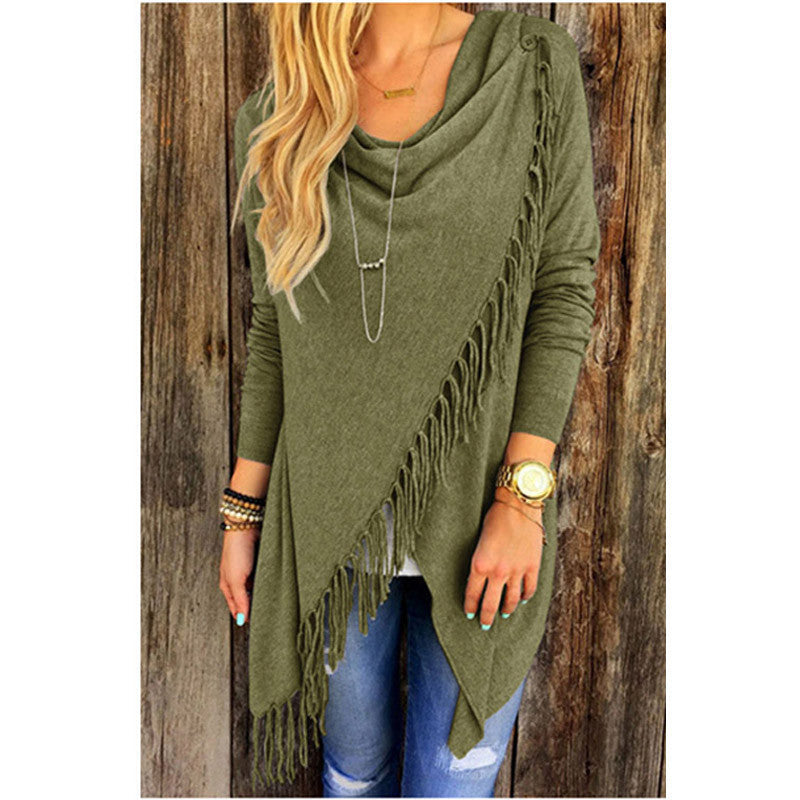 Thin Cardigan Women Long Sleeve Slash Knitted Oversized Sweater Loose Hem Tassel Cardigan Sweater Women Plus Size XXL 3XL