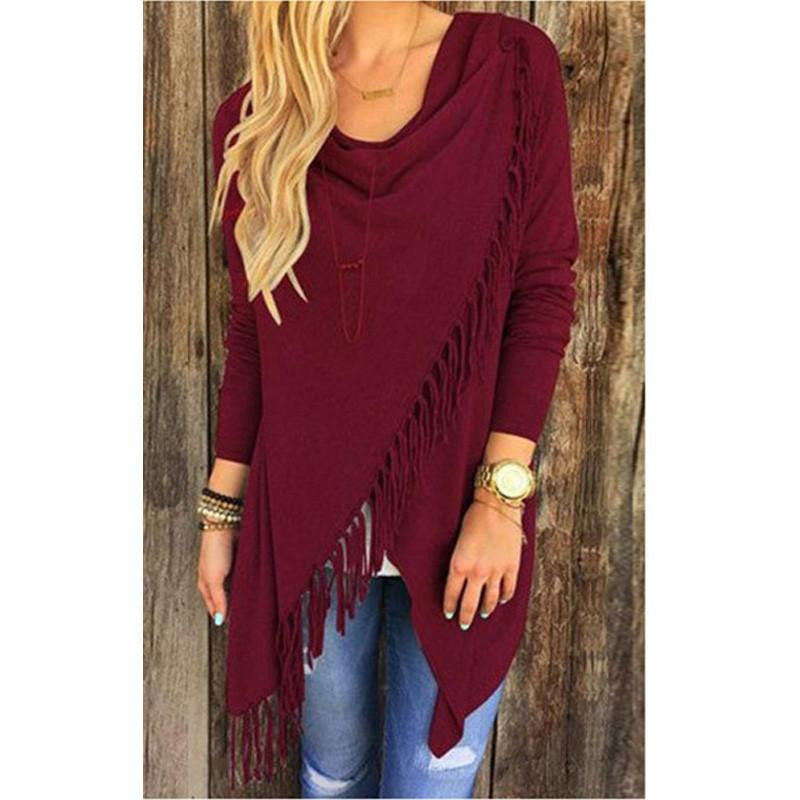 Thin Cardigan Women Long Sleeve Slash Knitted Oversized Sweater Loose Hem Tassel Cardigan Sweater Women Plus Size XXL 3XL