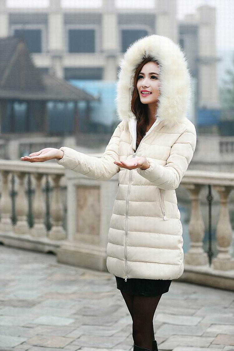 Fake Fur Collar Parka Down Cotton Jacket Jacket Women Thick Snow Wear Coat Lady Clothing Female Jackets