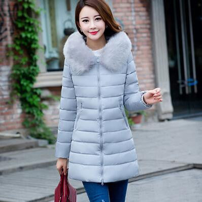 Fake Fur Collar Parka Down Cotton Jacket Jacket Women Thick Snow Wear Coat Lady Clothing Female Jackets