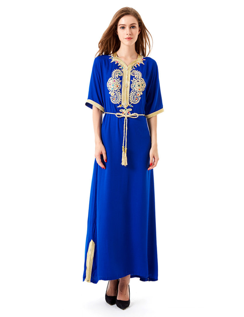 Online discount shop Australia - Muslim Women long sleeve long dress islamic clothing Dubai kaftan caftan turkey moroccan maxi / long Abaya turkish fashion 1606