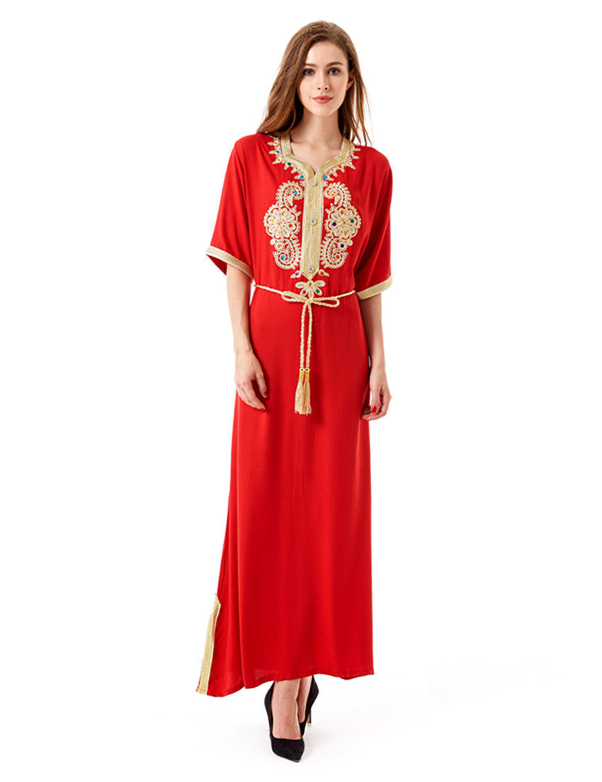 Online discount shop Australia - Muslim Women long sleeve long dress islamic clothing Dubai kaftan caftan turkey moroccan maxi / long Abaya turkish fashion 1606