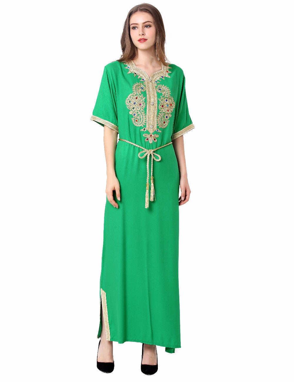 Online discount shop Australia - Muslim Women long sleeve long dress islamic clothing Dubai kaftan caftan turkey moroccan maxi / long Abaya turkish fashion 1606