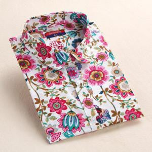 Shirt Women's Blouses Long Sleeve Floral Shirt Women Cotton Vintage Shirts Female Blouse Women Tops