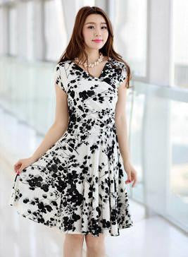 Women summer dress printed waist show thin Casual Beach Maxi Dresses