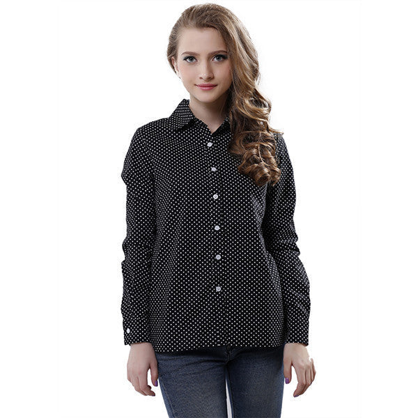 Fashion Women Blouses Long Sleeve Turn-down Collar Plaid Shirts Women Casual Cotton Shirt Style