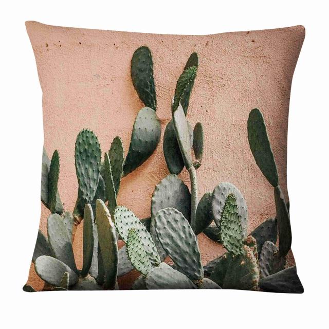 Tropical Cactus Plant Printed Cushion Decorative Pillow Fresh Green Pillowcase Home Decor Sofa Throw Pillow Almofadas Decorativa-Dollar Bargains Online Shopping Australia