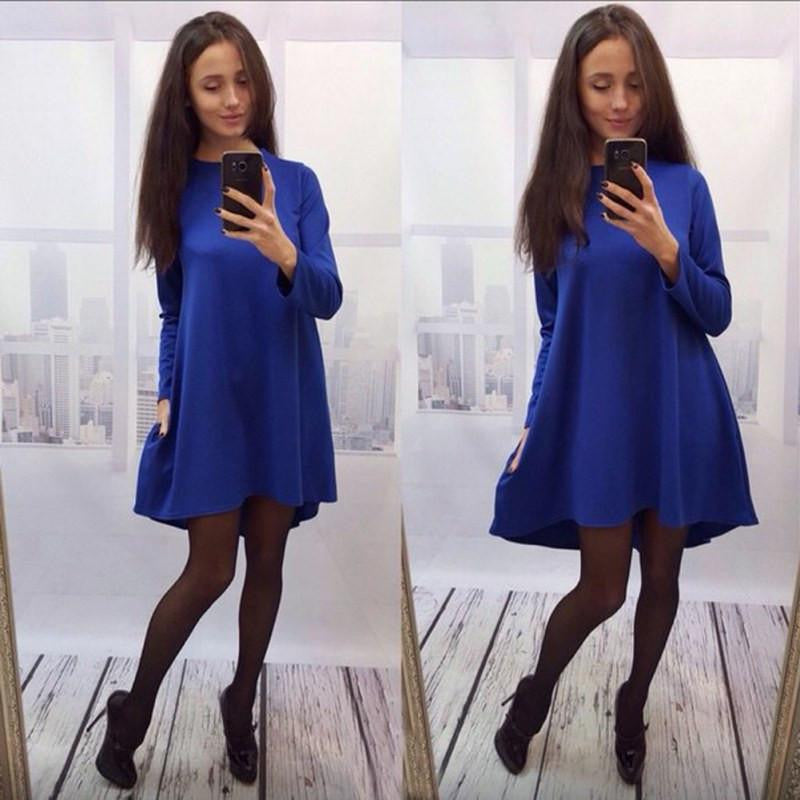 Winter Women Dress 4 Colors O-neck Collar Three Quarter Knee-length Fashion Dresses ZT1 T2