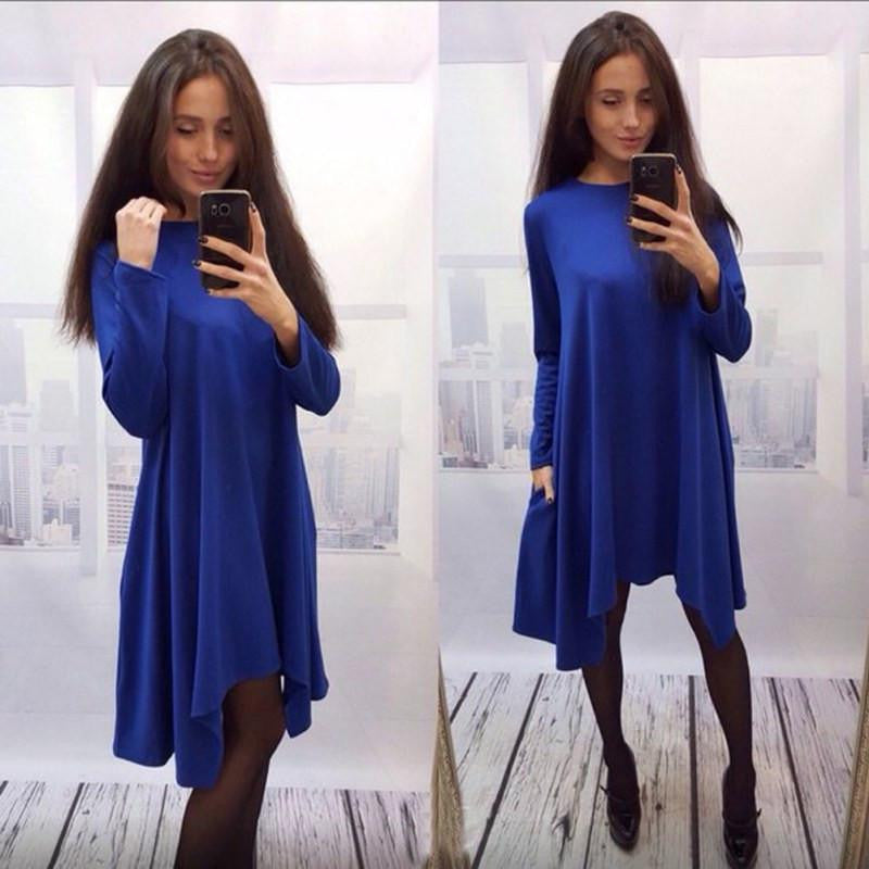 Winter Women Dress 4 Colors O-neck Collar Three Quarter Knee-length Fashion Dresses ZT1 T2