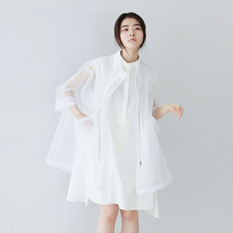 Organza Semi Tent Windbreaker clothing Slim Coat female